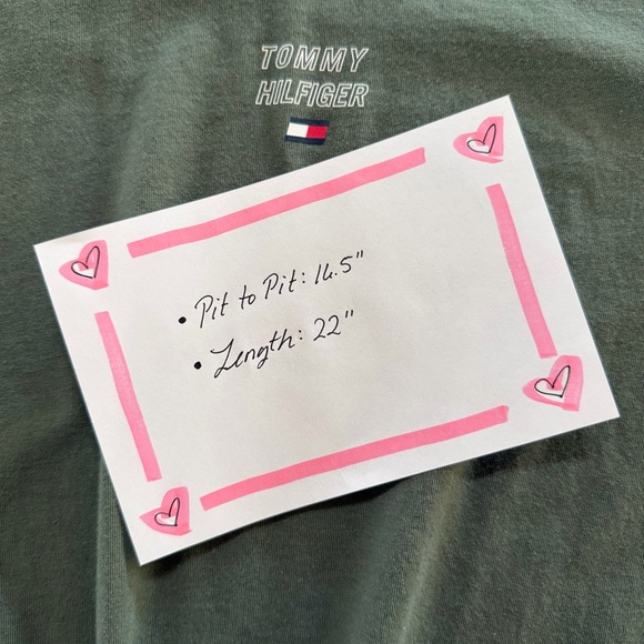 Tommy Hilfiger Sport Army Green Cotton Blend Logo Tee Size S - Picture 6 of 6